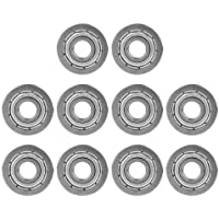 10Pcs F695ZZ Rodamientos de bolas con bridas en miniatura- Rodamientos de acero de carrera profunda de doble blindaje…
